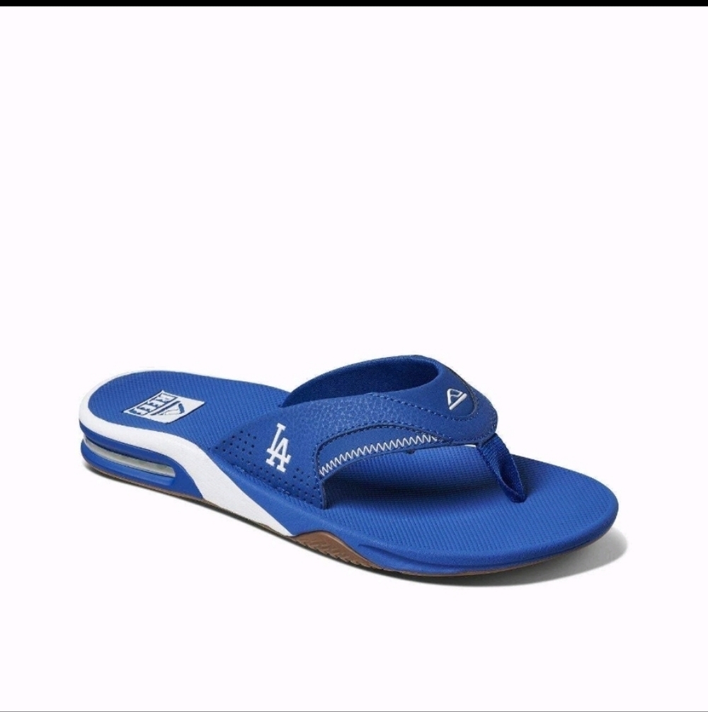 Reef Fanning X MLB Dodgers Flip Flop Sandal Bottle Opener &Superior Arch Support - Picture 2 of 9